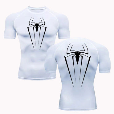 Men's Round-neck Short-sleeved Sportswear Quick-drying Breathable T-shirt Fitness Training Running Top Marvel Spider-Man