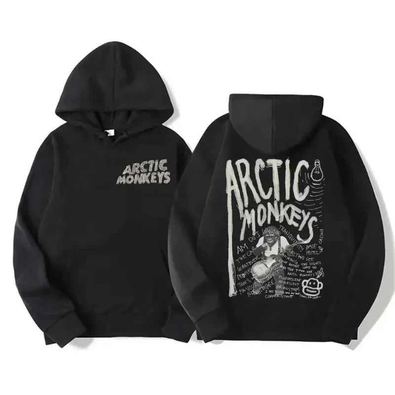 Retro Rock Arctic Monkey Music Band Men Plussize Hooded Sweatshirt Retro Y2k Hip Hop Punk Heavy Metal Street Casual Clothing Top