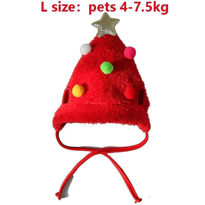 1Pcs Chapéu de Natal Engraçado para Cães, Babadores de Papai Noel para Animais de Estimação, Fantasia de Cosplay para Festa de Ano Novo, Boné de Filhote, Cachecol para Gatos Fofos, Acessórios de Roupa, Presente
