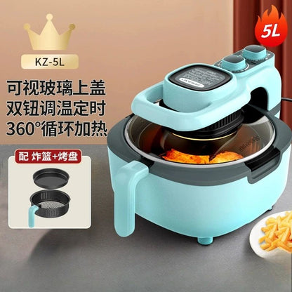220V Automatic Double-Layer Electric Air Fryer Hot Pot Non-Stick Home Use Large Capacity Potatoes Fryer