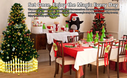 1.5M/2M/3M LED Ring Christmas Tree Tops Lights Decoration Tree Lights String for Patio Garden Outdoor Waterproof Waterfall Light