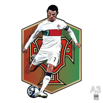 irregular Football Star Wooden Jigsaw Sports Stars Puzzle for Kids Adults Educational Fabulous Gift 300 Pcs DIY Puzzle Toys