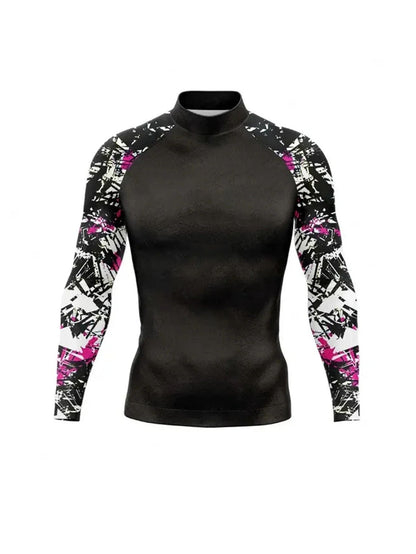 Long Sleeve Surfing Shirt Rashguard UV Sun Protection Basic Surfing Suit Swimwear UPF 50+ Diving Gym Clothes for Men