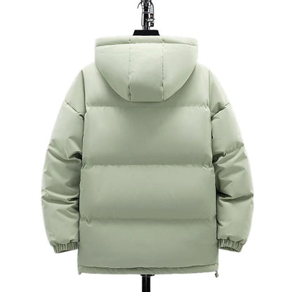 Jaqueta Curta de Pesca de Inverno da Moda, Gola Alta, Solta, Acolchoada com Algodão, Jaqueta Quente à Prova de Frio Tamanho Grande para Adolescentes