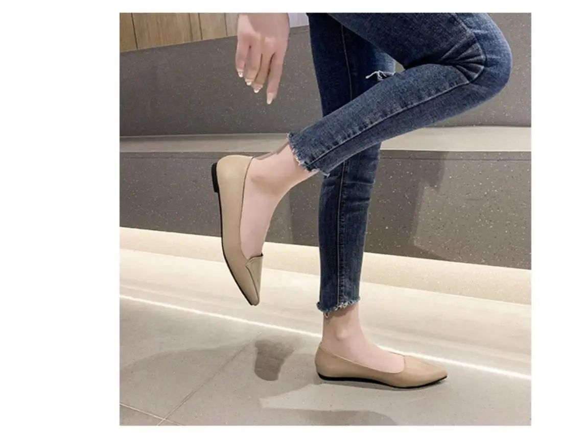 Simple Solid Coloured Women's Flats Classic Fashionable Style Pointed Toe Suitable for Business Office Comfortable To Wear