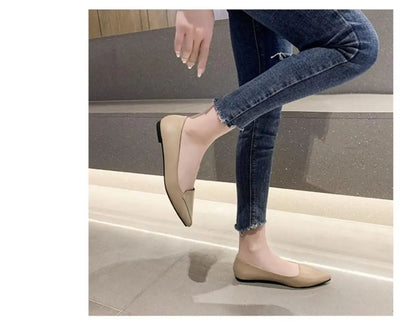 Simple Solid Coloured Women's Flats Classic Fashionable Style Pointed Toe Suitable for Business Office Comfortable To Wear