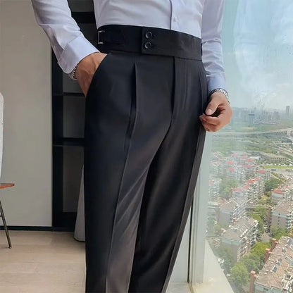 Calça Masculina Nadir Coffee Color Clássica Estilosa Paris Botão Prega Única Emagrece Suaviza Sua Silhueta Calça Social Casual