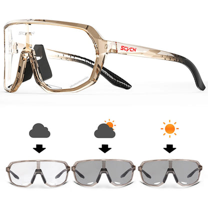 SCVCN Óculos Fotocromáticos Masculinos para Ciclismo Óculos de Sol para Mulheres Esportes Corrida MTB Óculos de Ciclismo para Estrada Mountain Bike