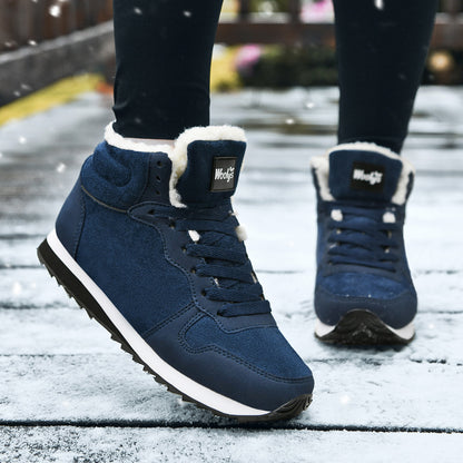 Botas de Inverno Masculinas Casuais Quentes Botas de Tornozelo Sapatos para Homem Tênis Inverno Pelúcia Fur Feminino Calçados Confortáveis Plataforma Botas de Neve