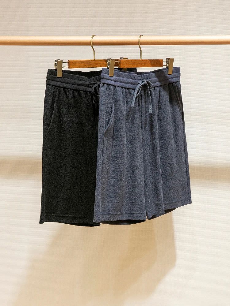 LP high-grade custom-woven cotton fabric summer men's casual elastic waist drawstring sports shorts