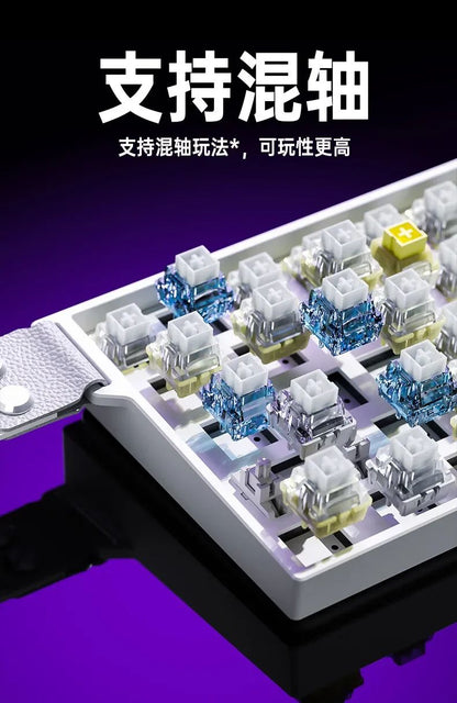 Teclado AULA Mini60 HE Magnetic Switch RGB Tri Mode Sem Fio Mecânico 8000Hz 0.01mmRT Teclado Gamer Presentes para Gamers
