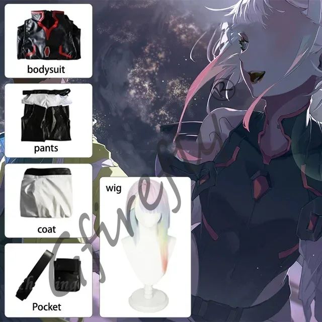 Lucy Cyberpunk Cosplay Anime Cyberpunk: Edgerunners Lucy Cosplay Costume Sexy Role Play Lucy Uniform Wig Halloween Party Suits