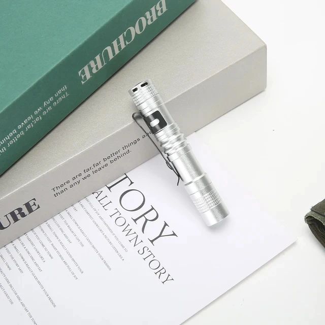 Portable Mini LED Pen Flashlight With Pen Clip Handheld Ultra Pocket Torch Use AAA Battery For Outdoor Camping Emergency Lamp