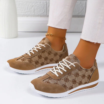 Women Thick Soled Cross Round Head Thin Fashion Shoes Women Comfortable  Breathable Casual Wear-resistant Shoes Zapatos De Mujer