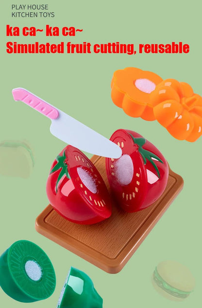 Brinquedos Infantis de Faz de Conta Cozinha Vermelha Brinquedos de Simulação de Alimentos Cozinhando Brinquedos Interativos Educacionais de Casa para Meninas Meninos