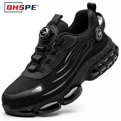 Rotating Button New Safety Shoes Men Anti-smash Anti-puncture Work Shoes Fashion Men Sport Shoes Security Protective Boots Men