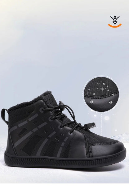 Fashion Kids Snow Boots Wide ToeBox Shoes Kid's Waterprof Barefoot Sneakers Boys Girls Warm Cotton Lightweight Non-slip Sneakers