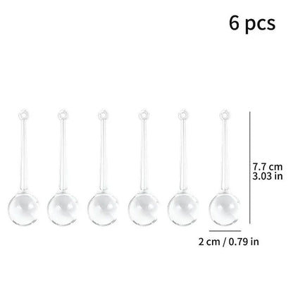 6-30Pcs DIY Crystal Raindrops Hanging Pendants Christmas Tree Lamp Glass Beads Curtain Decoration Home Party Ornaments Supplies