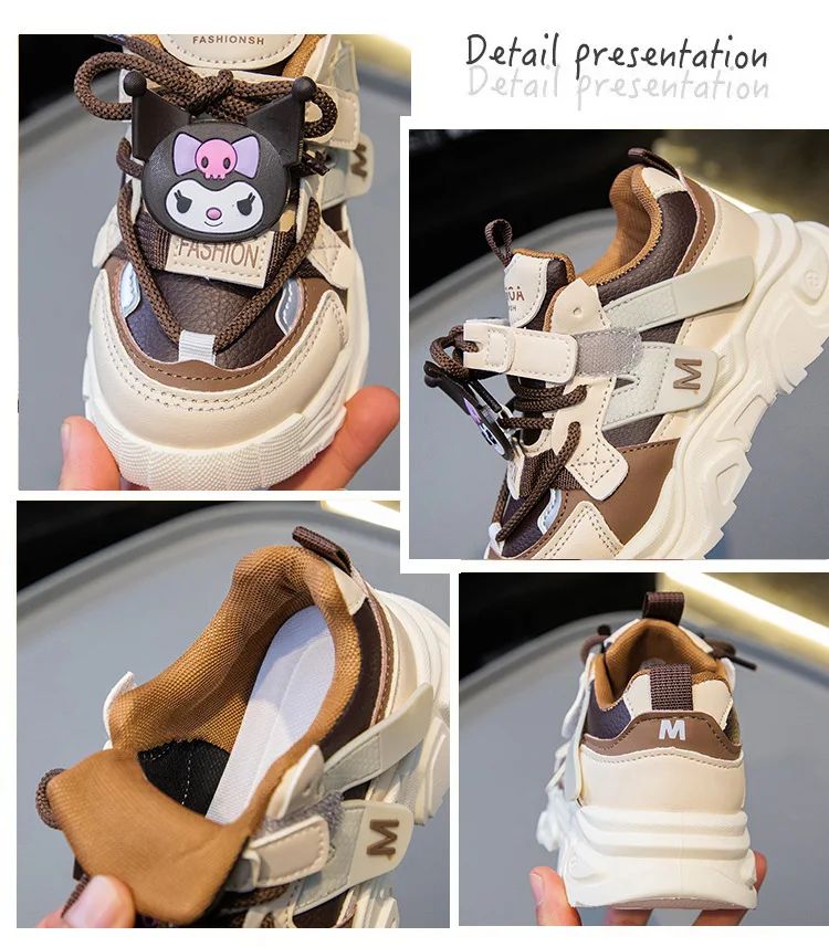 Girl Kuromi Sports Shoes Breathable Running Shoes Tennis Shoes New Sanrio Hello Kitty Kawaii Child Cartoon Casual Shoes Cute