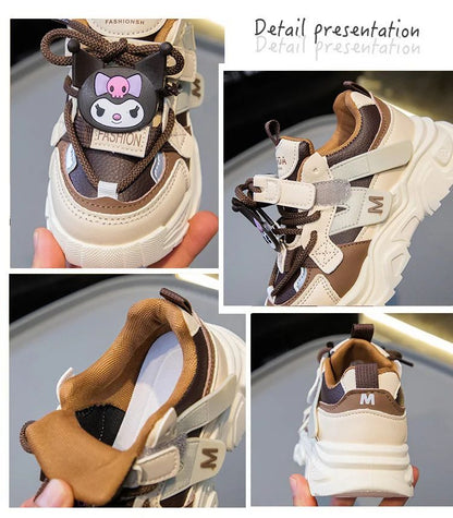 Girl Kuromi Sports Shoes Breathable Running Shoes Tennis Shoes New Sanrio Hello Kitty Kawaii Child Cartoon Casual Shoes Cute
