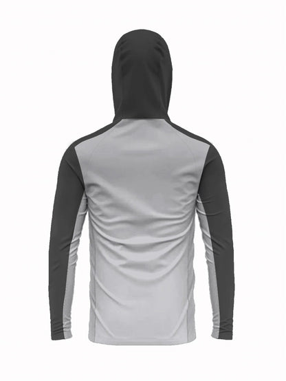 Camisas de Pesca com Capuz e Proteção Facial Masculinas Roupa de Pesca de Manga Longa Respirável