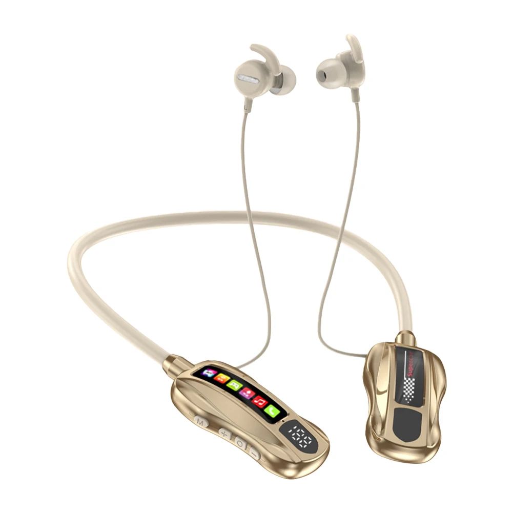 Wireless Headphones Bluetooth 5.4 Earphone HiFi Stereo Outdoor Sports Headset with Mic LED Display Neckband Earphones Earbuds