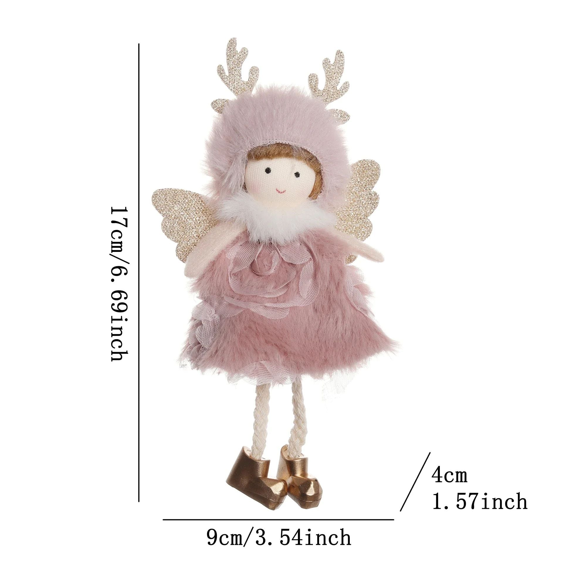 Christmas plush antlers angel girl pendant Christmas tree pendant creative doll pendant gift