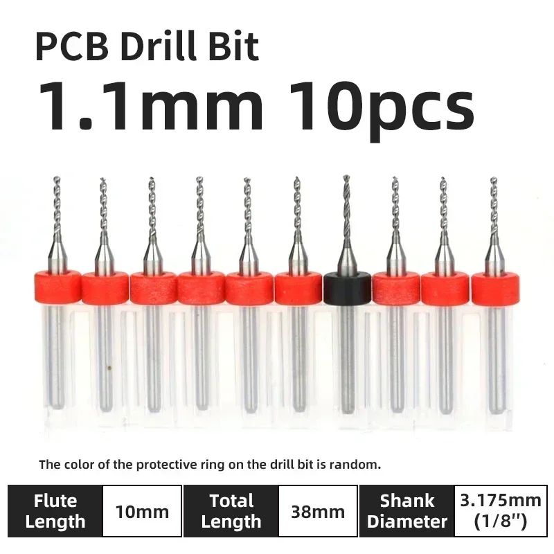 Broca PCB 10pcs Conjunto de Brocas Micro Diâmetro de Aço Tungstênio 1/8" Cabo Fixo Mini Broca CNC 0.1-3.175mm