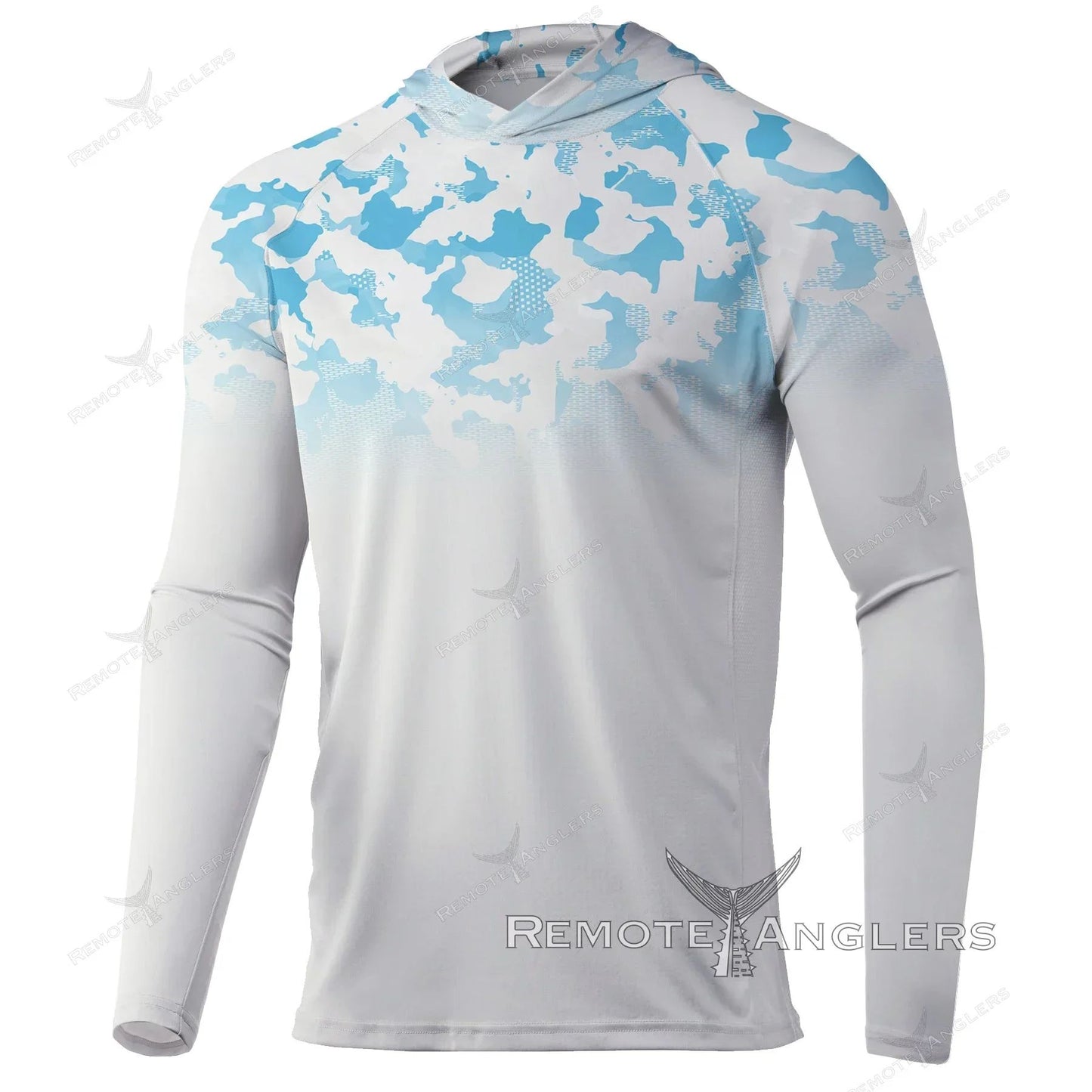 Moletom Masculino com Capuz para Pesca Camisa de Manga Longa com Proteção Solar Roupa de Pesca para Uso Externo Respirável UPF50+ Roupa para Pesca