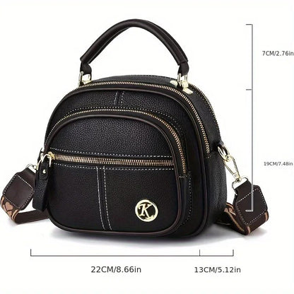 Luxury Multi-pocket Women's Shoulder Bag Hard Leather Handbag For Female Fashion