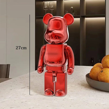 Estátua Urso Graffiti 27cm Bloco Tinta Urso Decoração Enfeites de Resina para Desktop Decoração de Casa Sala de Estar Urso Escultura de Chão Presentes