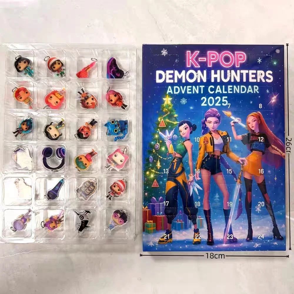 In Stock 2025 Kpop Demon Hunting 24pcs PVC Advent Christmas Calendar Surprise Blind Boxes For Halloween Mystery Box Gifts Toys