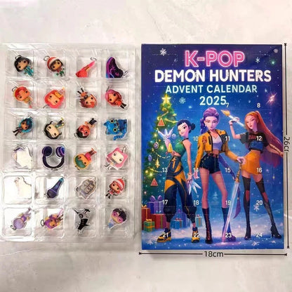 In Stock 2025 Kpop Demon Hunting 24pcs PVC Advent Christmas Calendar Surprise Blind Boxes For Halloween Mystery Box Gifts Toys