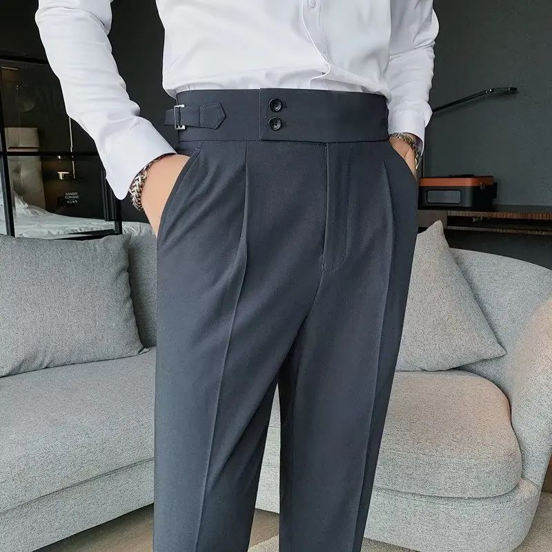 Calça Masculina Nadir Coffee Color Clássica Estilosa Paris Botão Prega Única Emagrece Suaviza Sua Silhueta Calça Social Casual