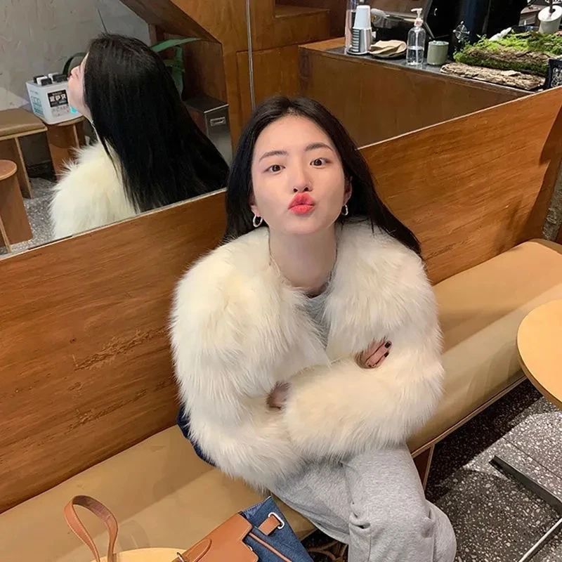 Faux Fur Coat Womens Clothing 2025 New Fashion Casual Imitation Fox Fur Coat Female  Short Loose Comfortable Winter Jacket