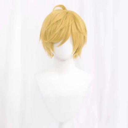 Synthetic Short Straight Cosplay Wig White Green Purple Brown Black Blue Gray Orange Red Fluffy Heat Resistant Hair Anime Wigs