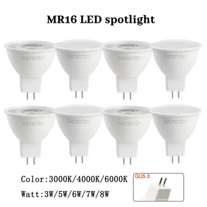 10PCS MR16 LED Spotlight Bulb GU5.3 Lampada AC 110V 220V 12V Bulbs Spot Light Replace The 50W Halogen Lamp Home Direction