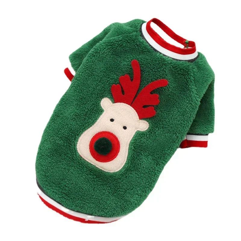 Roupa de Natal para Cães Roupa de Inverno Quente para Cães de Pequeno e Médio Porte Alce Papai Noel Cães Gatos Casaco Moletom Fantasia de Natal para Cães