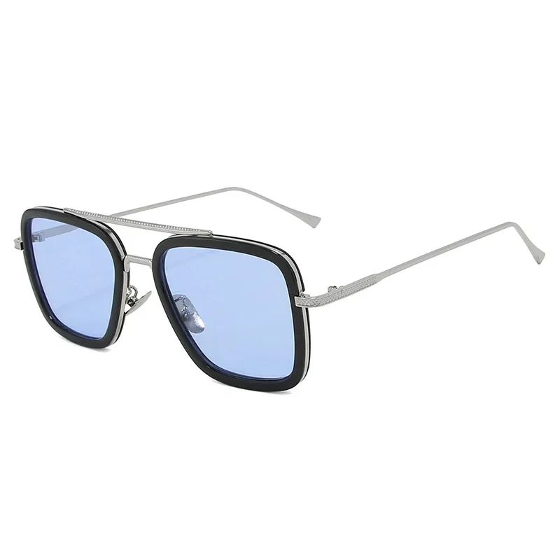 Tony Stark Sunglasses Iron Man Sun Glasses Vintage Square Metal Frames Men Sun Glasses Women's Driving Eyewear UV400 Glasses
