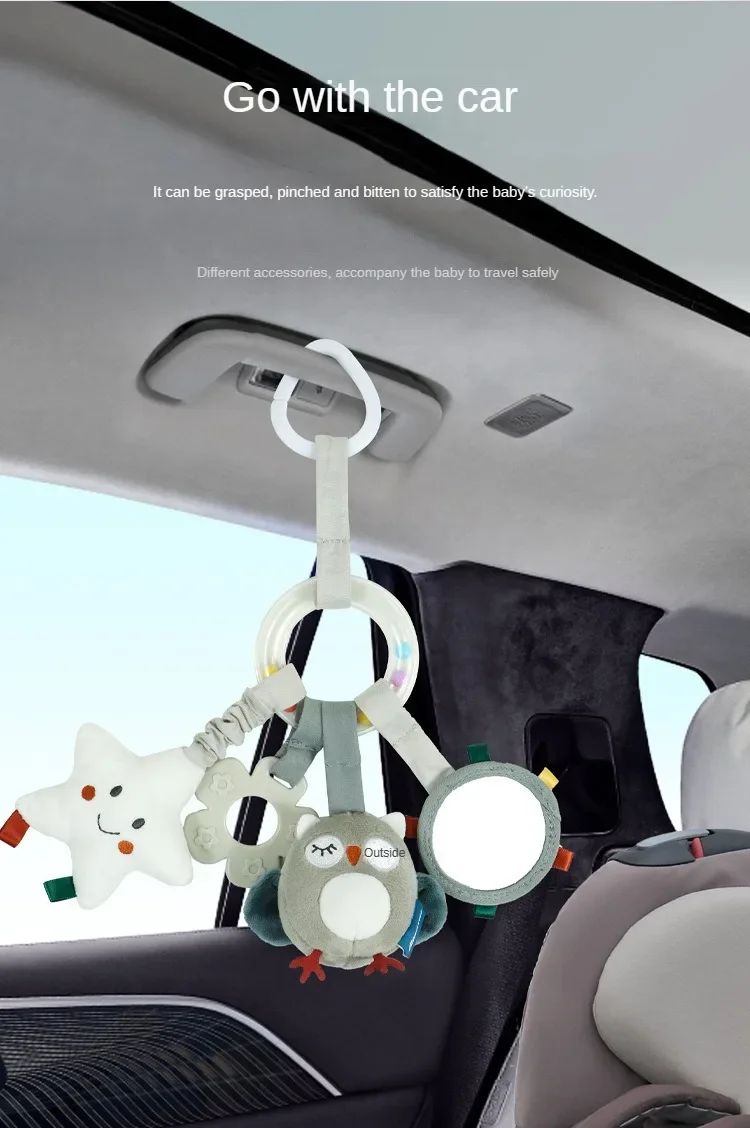 Brinquedos para Bebês de 0, 3, 6, 12 Meses, Brinquedo de Pelúcia com Atividades de Arco-Íris para Pendurar no Carrinho de Bebê, Cadeirinha de Carro, Berço, Viagem, Brinquedos Sensoriais para Bebês