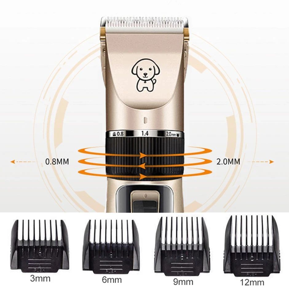 Máquina de Tosa para Cães e Gatos, Tosquiadeira para Animais de Estimação (Cães/Gatos/Coelhos), Aparador de Pelo, Barbeador, Conjunto Profissional Recarregável sem Fio
