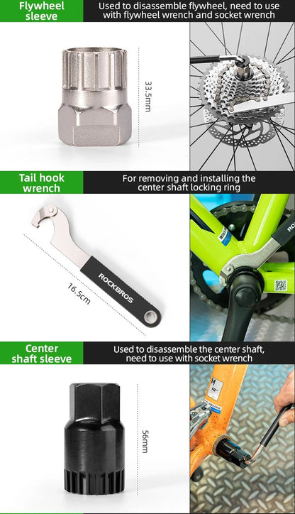 ROCKBROS Kits de Ferramentas para Reparo de Bicicleta 44 em 1 Profissional Multifuncional para Bike Conjunto de Chaves Ferramentas de Ciclismo