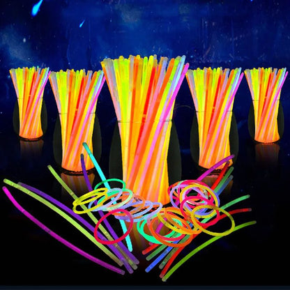 50/100Pcs Fluorescence Sticks Party Multicolor Glowing Stick Bright Colorful Light Bright Bendable Glow Bracelet Party Supplies