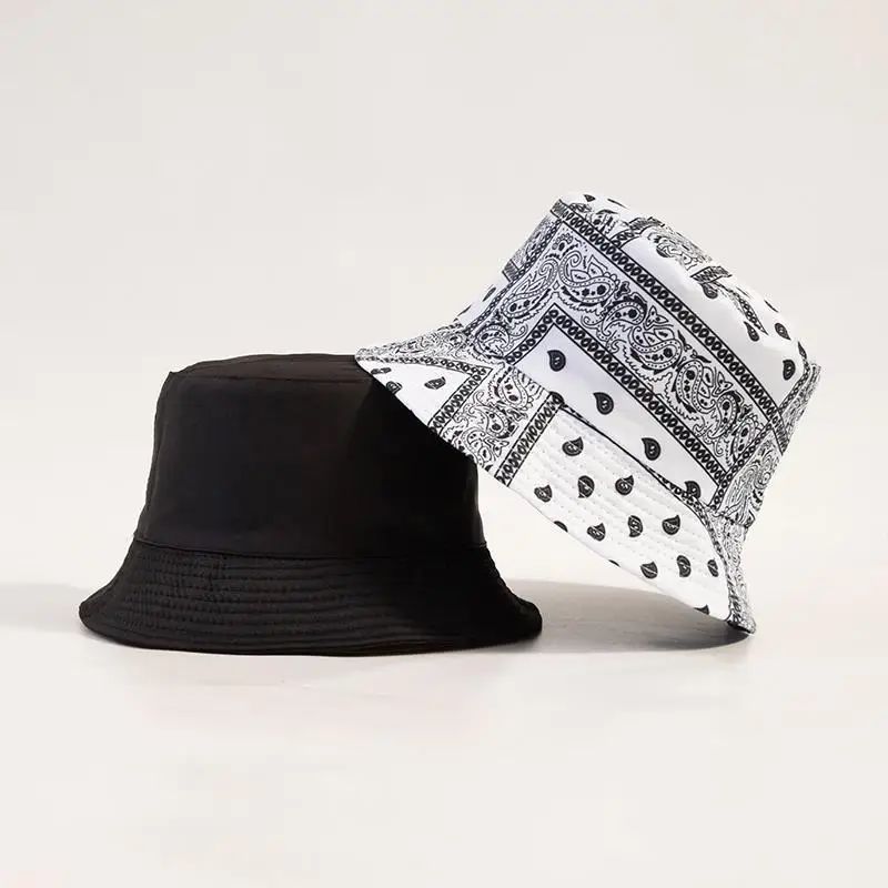 New Street Graffiti  Men's Bucket Hat Double-Sided Hip Hop   Outdoor Women Caps Beach Sun Protect Fishing Unisex Bonnet