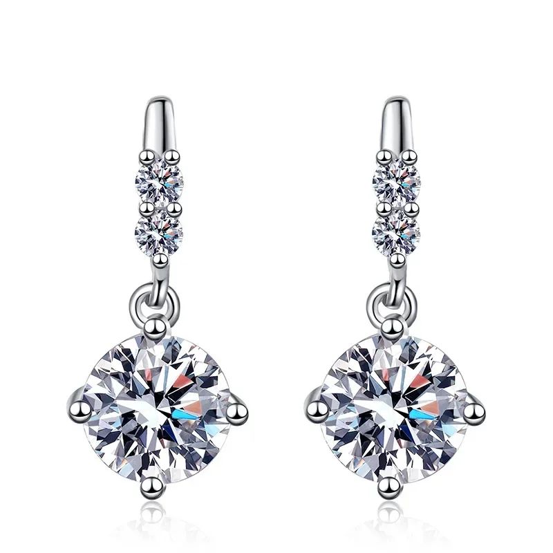 Solid 14K White Gold AU585 Platinum PT950 Earrings earrings earrings female moissanite earrings tassel spirit earrings