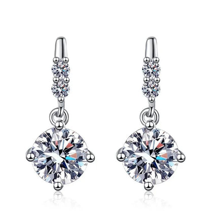 Solid 14K White Gold AU585 Platinum PT950 Earrings earrings earrings female moissanite earrings tassel spirit earrings