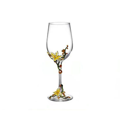 Taças de Cristal Criativas com Esmalte para Champagne Conjunto de Taças de Luxo Taças de Vinho Taça Vintage para Beber