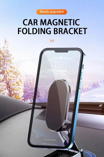 Car Mobile Phone Holder Folding Magnet Cell Phone Stand in Car GPS Support For iPhone Xiaomi 360° Rotatable Mount