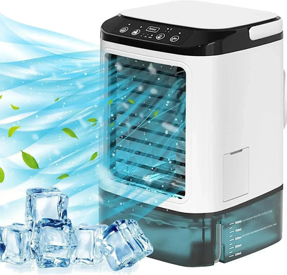 Ventilador Portátil de Ar Condicionado de Mesa Pulverização Dupla Atomização Ultrassônica Resfriador de Ar Silencioso de 3 Velocidades Luz Noturna Ventilador Elétrico para Casa