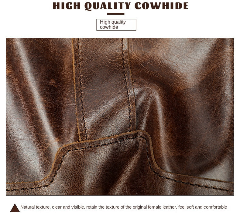 New Men's Cow Leather Chest Bag Man Small Shoulder Casual Male Crossbody Waist Bag